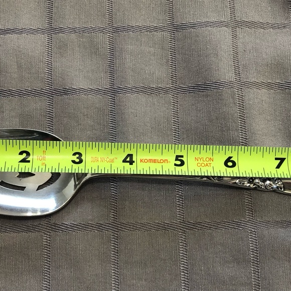 White Orchid by Community Pierced Tablespoon/Serving Spoon 8 1/4" Silverplated - Picture 7 of 9